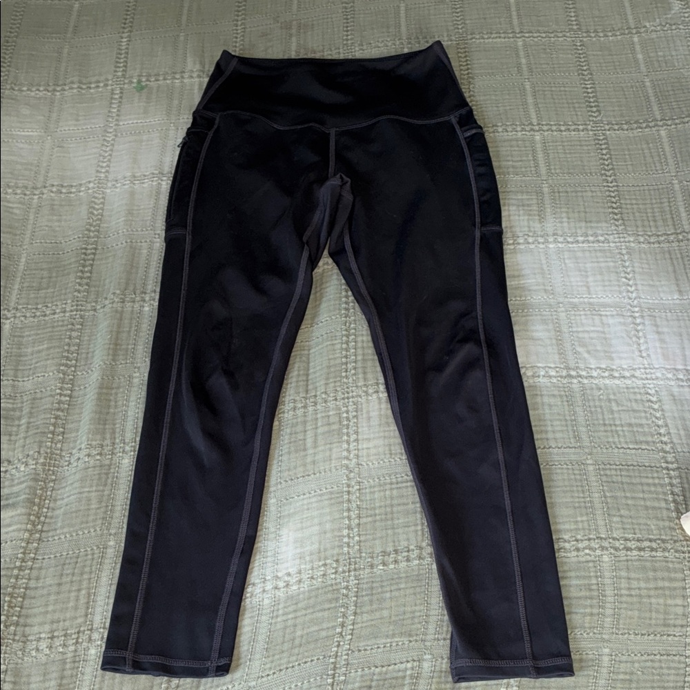 High-Waist Black Performance Leggings - Brand Unknown